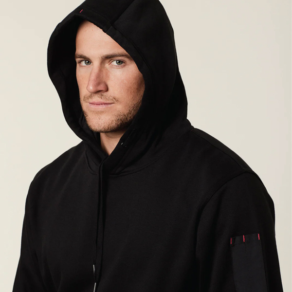 HARD YAKKA G19326 Foundations Brushed Fleece Hoodie Black 